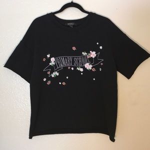 Black Embroidered Sweater Top